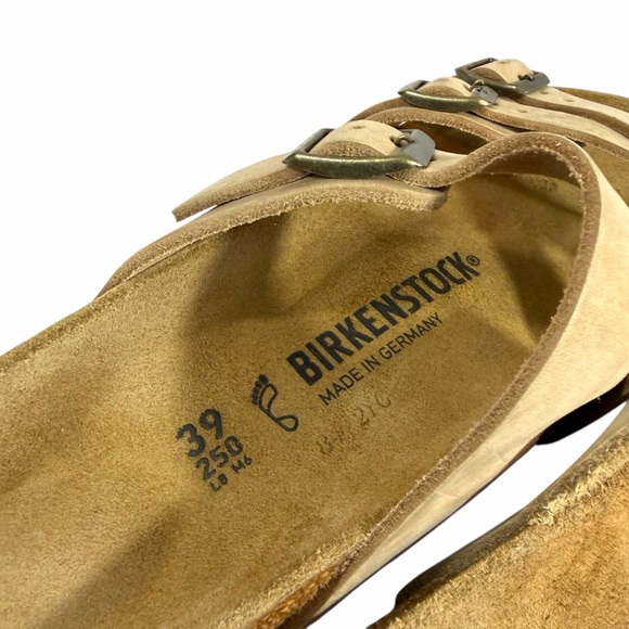 Birkenstock Tan Leather Franca Slide Sandals Size 39 - Picture 9 of 9